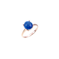 Round Blue Sapphire Cabochon Ring