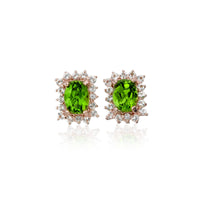 Portrait Studs in Peridot with White Topaz Accent