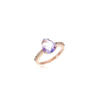 Fancy Cut Purple Amethyst with White Topaz Ring