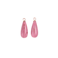 Pink Wood Fossil Smooth Teardrops