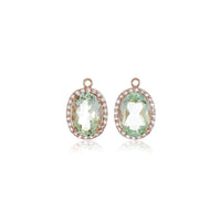 Oval Cut Green Amethyst with White Topaz Pavé Drops