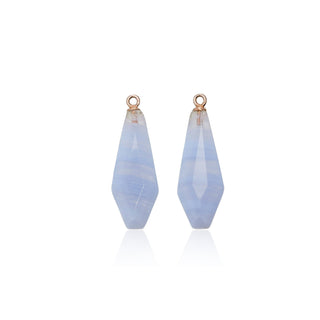 Blue Lace Agate Art Deco Kite Drops
