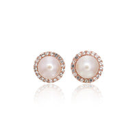 Small Freshwater Pearl with White Topaz Pavé Studs