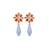 Mixed Sapphire Floral Studs